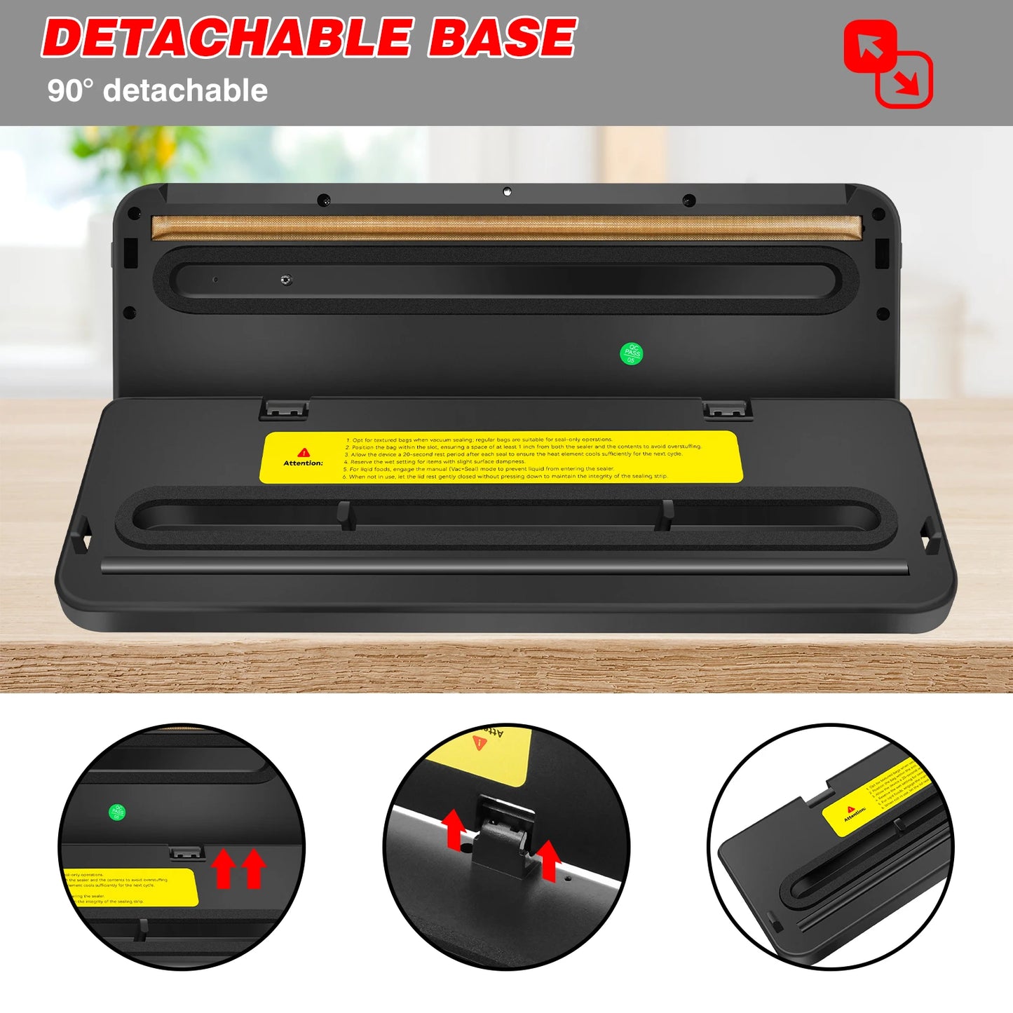 Electric Sealing Machine Automatic Vacuum Sealer 60Kpa Vacuum Food Sealer Dry Wet Packing with 10 Free Sealing Bags