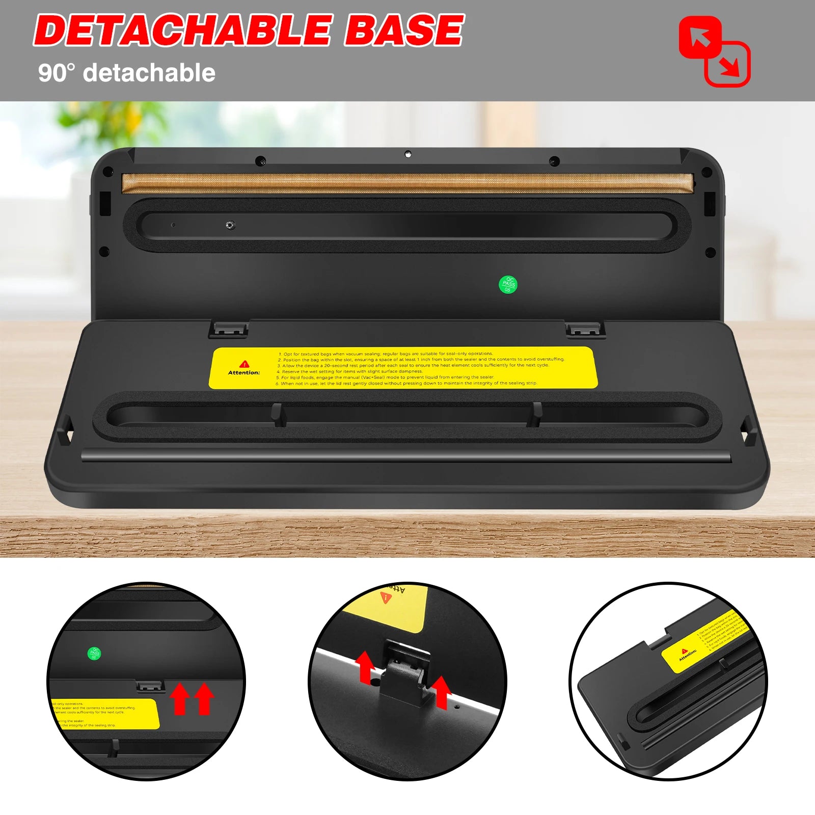 Electric Sealing Machine Automatic Vacuum Sealer 60Kpa Vacuum Food Sealer Dry Wet Packing with 10 Free Sealing Bags